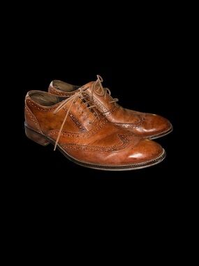 Cole Haan Williams Oxford Dress Shoes Brown Leather Lace Up Wingtip Mens 9M Prep